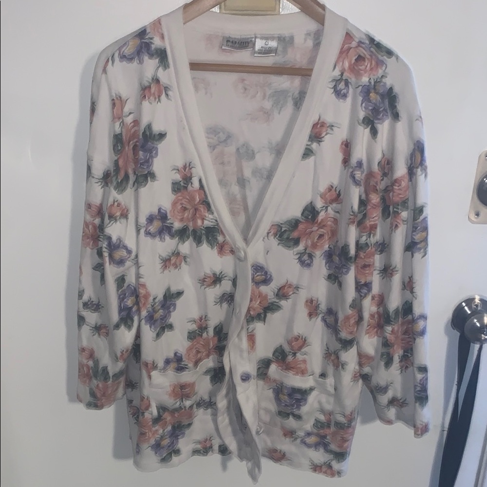 Capacity Vintage Floral Women's Sweater 90s